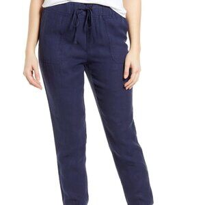 Caslon Linen Blend Cropped Cargo Pockets Jogger Pants Womens